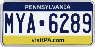 PA license plate MYA6289