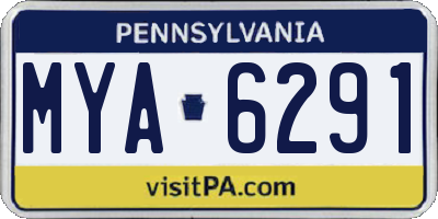 PA license plate MYA6291