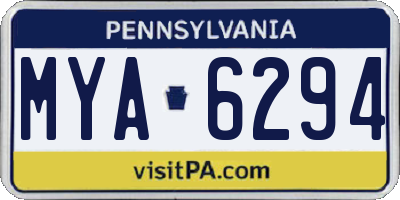 PA license plate MYA6294