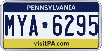 PA license plate MYA6295