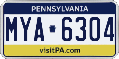 PA license plate MYA6304