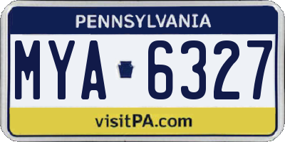PA license plate MYA6327