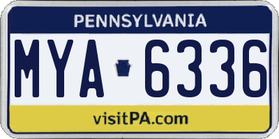 PA license plate MYA6336