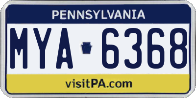 PA license plate MYA6368