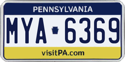 PA license plate MYA6369
