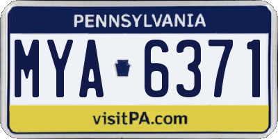 PA license plate MYA6371