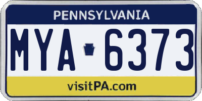 PA license plate MYA6373