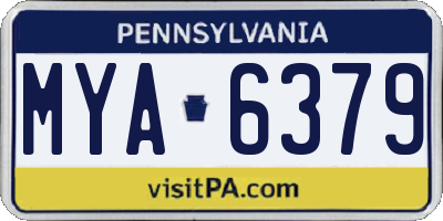 PA license plate MYA6379
