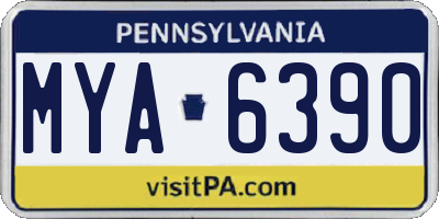 PA license plate MYA6390