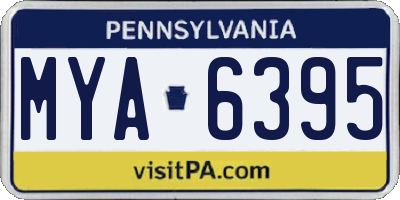 PA license plate MYA6395