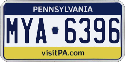 PA license plate MYA6396