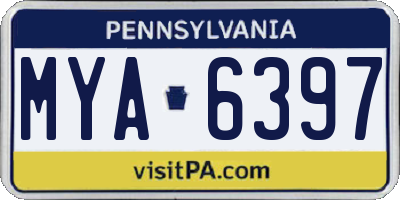 PA license plate MYA6397