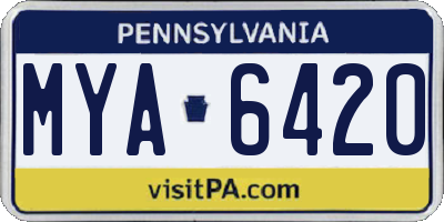 PA license plate MYA6420