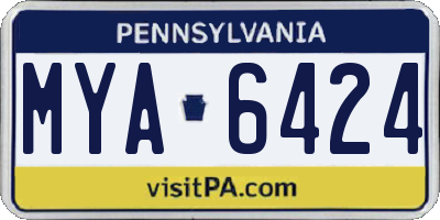 PA license plate MYA6424