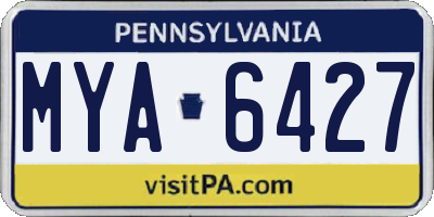 PA license plate MYA6427