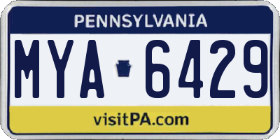 PA license plate MYA6429