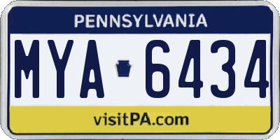 PA license plate MYA6434