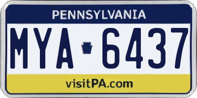 PA license plate MYA6437