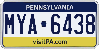 PA license plate MYA6438
