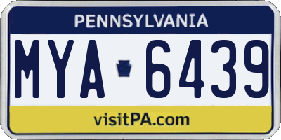 PA license plate MYA6439