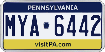 PA license plate MYA6442