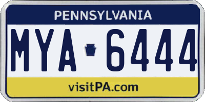 PA license plate MYA6444