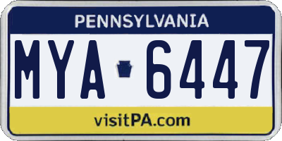 PA license plate MYA6447