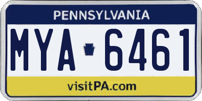 PA license plate MYA6461