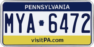 PA license plate MYA6472