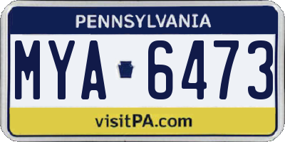 PA license plate MYA6473