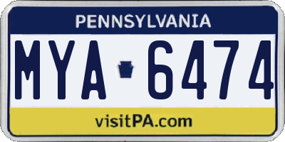 PA license plate MYA6474