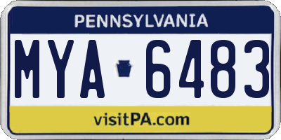 PA license plate MYA6483