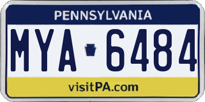 PA license plate MYA6484