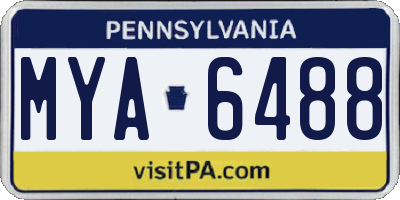 PA license plate MYA6488