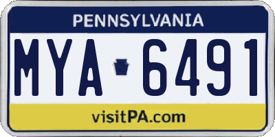 PA license plate MYA6491