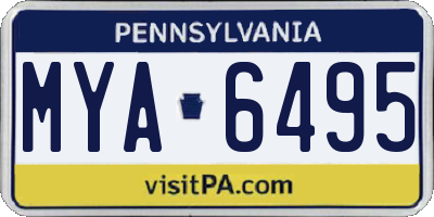 PA license plate MYA6495