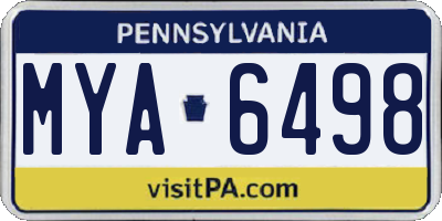 PA license plate MYA6498