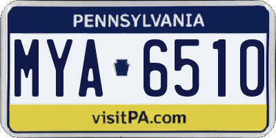 PA license plate MYA6510