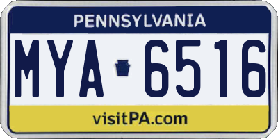 PA license plate MYA6516