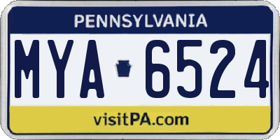 PA license plate MYA6524