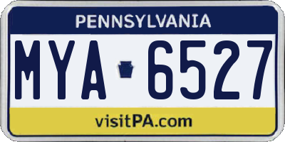 PA license plate MYA6527