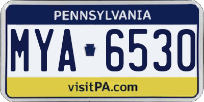 PA license plate MYA6530
