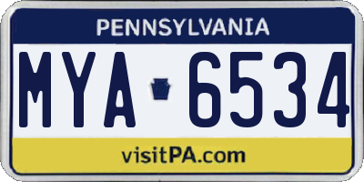 PA license plate MYA6534