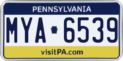 PA license plate MYA6539