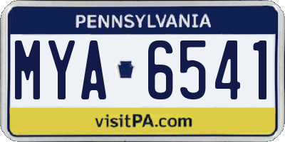 PA license plate MYA6541