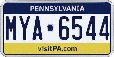 PA license plate MYA6544