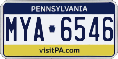 PA license plate MYA6546