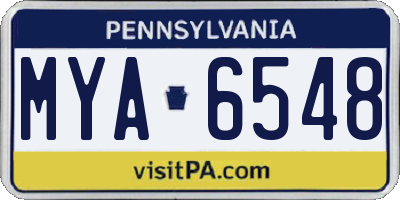 PA license plate MYA6548