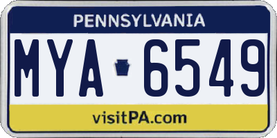 PA license plate MYA6549