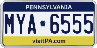 PA license plate MYA6555